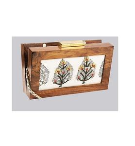 Pochettes décontractées en paille pour femmes Sac bandoulière et à chaîne Pochettes de soirée en métal - Product Image 3