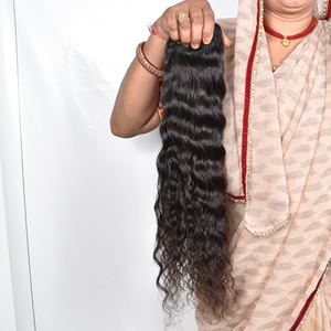 Produit de qualité supérieure, cheveux vierges Remy tirés à la main, extensions bouclées, non traités, cheveux humains naturels indiens provenant des temples en Inde - Product Image 2