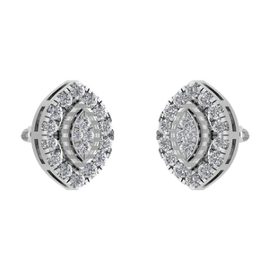 Luxury Moissanite <b>Stud</b> <b>Earrings</b> 950 Platinum <b>Fine</b> Jewelry Marquise Cluster Design Luxury Look Wedding Anniversary Party - Product Image 3