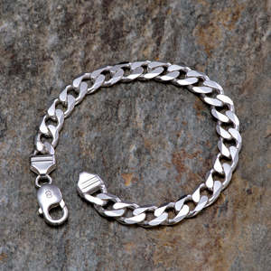 Bracelet gourmette CLARA en argent sterling 92,5 avec diamant, plaqué or 14 carats et rhodium, 8,5 pouces, 22 g, anti-ternissement, cadeau pour hommes et garçons - Product Image 2