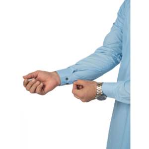 Kurta / Kurti de Algodón Azul Cielo para Hombre R-31, Ropa Casual - Product Image 2