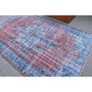 Alfombra Turca Grande, Alfombra Vintage de 5.5x8.8 pies, Alfombra de Lana Azul - Product Image 3