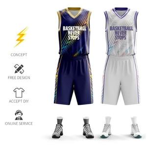 Conjunto de uniforme de baloncesto para hombre personalizado pantalones cortos de Jersey transpirables camisetas de práctica reversibles impresas - Product Image 2