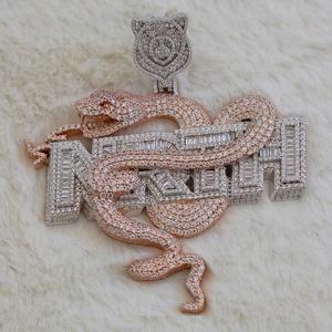 Colgante de diamante de moissanita VVS de corte redondo y Baguette, colgante de estilo hip-hop, regalo de aniversario para hombre, Plata de Ley 925 - Product Image 2