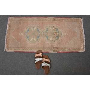 Alfombra de lana turca Beige Vintage de 1,7x3,4 pies, hecha a mano, clásica, área grande, retales abstractos, diseño Rectangular para pasillo, látex - Product Image 5