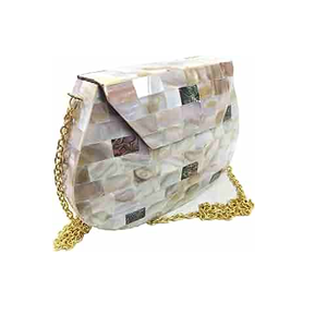 กระเป๋าคลัทช์ทำมือจากเปลือกหอยมุกที่เป็นมิตรกับสิ่งแวดล้อม พร้อมลวดลายเรขาคณิต สำหรับงานแต่งงานและตกแต่งวันหยุด - Product Image 3