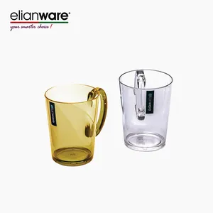 Elianware, duradero, ligero, de alta calidad, transparente, plástico, PC, taza para beber como bebida, Servug