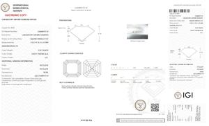 Diamante suelto cultivado en laboratorio con certificación IGI, corte Asscher, azul intenso de fantasía, claridad VS, 1.5 quilates, para joyería. - Product Image 2