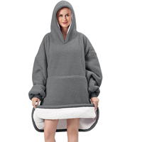 Manta con Capucha Bordada Cálida y Acogedora para Invierno, Venta al por Mayor de Fábrica, Personalizada, de Alta Calidad, Impermeable y Ponible, Talla Grande