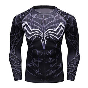 Maillot de boxe hommes MMA Rash Guard T-Shirt chemise de Compression respirant séchage rapide couleur personnalisée gymnastique course entraînement BJJ - Product Image 4