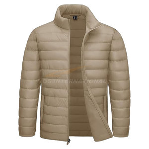 Chaqueta acolchada de invierno ligera y aislada para hombre, abrigo de burbujas cálido y acogedor para clima frío, pantalla bordada de colores personalizados - Product Image 1