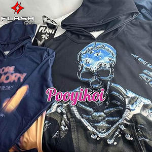 Sudaderas con capucha lavadas de manga larga personalizadas al por mayor con logotipo propio, Sudadera con capucha personalizada para hombre, MOQ bajo - Product Image 3
