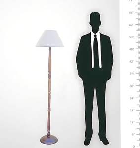 Lámpara de Pie de Madera Rústica de Nogal, Elegante, Clásica y Estilosa para Habitación y Oficina, Color Marrón Clásico, Multicolor, Tela, Suministro al por Mayor - Product Image 2