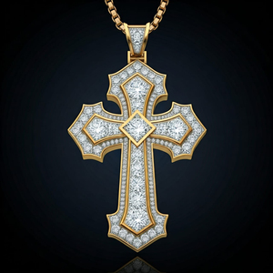 Star Dust Luxury Hip Hop Pendentif croix en argent sterling 925 pour femme Moissanite Diamant avec or Pendentifs et breloques à la mode - Product Image 2