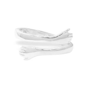 Anillo de abrazo clásico ajustable en plata de ley 925 para regalos de fiesta para mujeres - Product Image 2