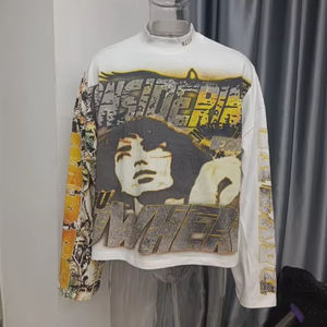 เสื้อยืดแขนยาววินเทจสำหรับผู้ชายผ้าฝ้าย100กันแดดเข้ารูปโอเวอร์ไซส์ผ้าถักพิมพ์ลาย DTG และลวดลายพื้น - Product Image 5