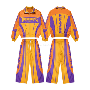 Trajes Deportivos de Nailon Ligeros Personalizados al por Mayor, Trajes Deportivos de 2 Piezas con Bloques de Color para Hombre, Chaqueta Deportiva con Logotipo Personalizado - Product Image 4