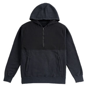 ชุดเสื้อฮู้ดซิปครึ่งตัวสำหรับผู้ชาย ผ้าเทอร์รี่เนื้อนุ่ม ระบายอากาศดี เสื้อสเวตเชิ้ตขายส่ง เสื้อฮู้ดซิปคุณภาพสูง แบบเรียบ - Product Image 1