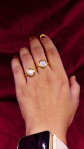 moonstone <b>ring</b> Gold Plated Multi Color Gemstones Engagement <b>Wedding</b> Women Wear Adjustable <b>Ring</b> - Product Image 6