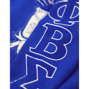 Phi Beta Sigma V Neck Sweater Royal Blue White HBCU Greek Fraternity Apparel 30 Wool <b>70</b> Acrylic Chenille Embroidery Knit Sweater - Product Image 5