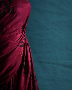 Ropa de boda india Pure Soft Georgette Silk Impresión digital Saree con trabajo hecho a mano y Zardozi Work Indian - Product Image 4