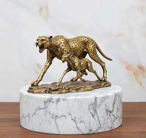 Pirinç leopar ve antilop heykelleri Metal dekorasyon heykel zanaat döküm hayvan leopar heykelcik koleksiyonu ile özelleştirmek - Product Image 3