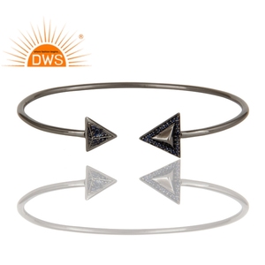 Meilleure vente 925 argent Sterling naturel bleu saphir pierres précieuses manchette bracelet bijoux personnalisés pour les femmes cadeau pour elle - Product Image 2