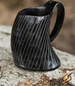Taza de cuerno de vaca natural para cerveza, cerveza e hidromiel, bebida medieval ecológica - Product Image 6