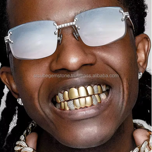 ที่มีคุณภาพสูงที่กำหนดเอง10K 14K ฟันทองอัญมณีเพชรโมอิสซาไนต์เย็นราคาที่ดีที่สุดสำหรับงานแต่งงานหรือของขวัญชุบทอง - Product Image 4