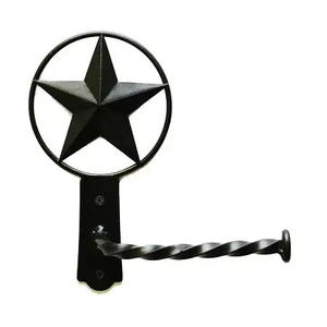 Porte-rouleau de papier toilette en fer de couleur noire pour salle de bain support mural fait à la main à des prix abordables - Product Image 5