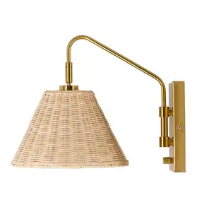 Lámpara de Techo LED Hecha a Mano de Hierro y Ratán con Diseño Oriental Antiguo, con Color y Tamaño Personalizables para Restaurante, Loft, Dormitorio - Product Image 1