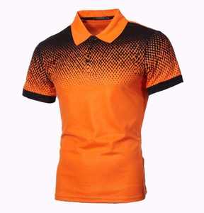 Calidad 220 gramos poliéster/algodón liso teñido hombres para Polo camisa ligera transpirable de talla grande sólido Ringer camiseta - Product Image 6