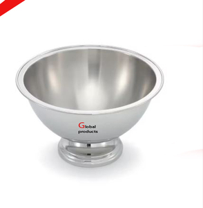 Bol de service de nourriture et de salade de forme ronde en aluminium en métal fini doré au look royal pour restaurant d'hôtel - Product Image 2