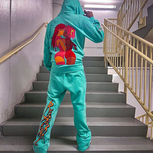 Sudadera con capucha de gran tamaño para hombre y mujer con logotipo personalizado OEM, sudaderas con capucha y cremallera completa con estampado de manga larga unisex a todo color - Product Image 6