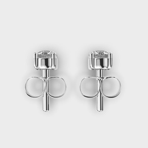 Pendientes de Diamantes Redondos Brillantes Cultivados en Laboratorio con Certificación IGI, Pendientes de Diamantes Solitarios de Plata de Ley 925 - Product Image 4