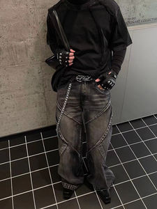 Oemodm เสื้อยืดแขนสั้นสำหรับผู้ชายเสื้อฟอกลายโลโก้ตามสั่ง - Product Image 3