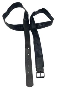 Cinturón de Cuero Genuino Negro con Hebilla Ancha para Uso Casual, Reproducción Americana de Cinturones de Lona Pintados Estilo Confederado - Product Image 2