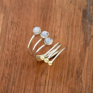 แหวนเงินวงเดือน925เงินวงก้นหอยห่อเครื่องประดับขนาดใหญ่ - Product Image 2