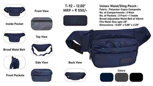 Riñonera moderna de gran capacidad, múltiples bolsillos, riñonera versátil con cierre abierto para viajes, mochilas para portátiles con estilos de vida activos - Product Image 2