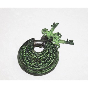 Beautifully Conch Engraved Brass Door Padlock Security <b>Locks</b> with 2 <b>Keys</b> Fully Functional Door <b>Locks</b> - Product Image 2