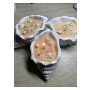 Vela de Concha Marina con Tema Oceánico Hecha a Mano con Conchas Naturales, Crea un Ambiente Costero Tranquilo en el Hogar - Product Image 2