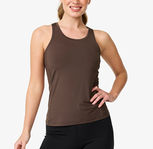 Camiseta sin mangas de entrenamiento de Chocolate para mujer, camiseta atlética elástica de 4 vías de secado rápido, ropa deportiva sin mangas que absorbe la humedad - Product Image 6
