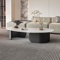 Meubles design créatif pour la maison Table à thé pour le salon Table de bureau en marbre Base noire pour la réception
