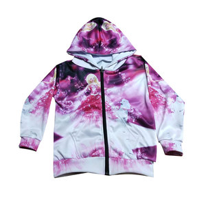 Sudaderas con capucha y cremallera de sublimación polar de poliéster para niños personalizadas - Product Image 3