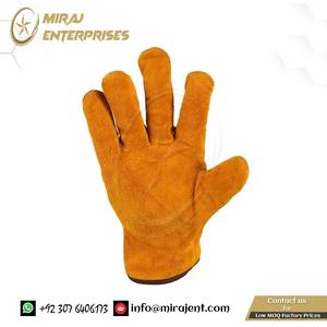 1 par de guantes de cuero de vaca, guantes de trabajo duraderos para hombres y mujeres, protección de manos, guantes de cuero para soldar de Pakistán - Product Image 3