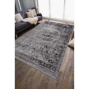 Tapis d'intérieur moderne Netline Home Depot POEMA PO009 gris en viscose acrylique, facile à nettoyer, anti-peluches, durable pour le salon - Product Image 2