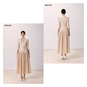 Vestidos de mujer listos para enviar con cinturón Reggie Sunray vestido plisado tela ecológica ropa de verano fabricante de Vietnam - Product Image 1