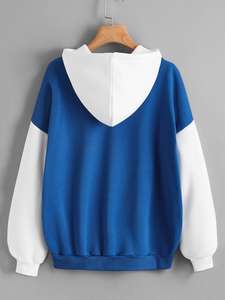 เสื้อสวมหัวมีฮู้ดสำหรับผู้หญิงเสื้อสเวตเชิ้ตมีฮู้ดเสื้อสวมหัวพิมพ์บล็อกสีปรับแต่งได้สำหรับฤดูหนาวโลโก้ด้านหน้า - Product Image 4