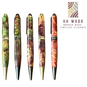 Stylo à bille de luxe Executive fabriqué à la main avec du bois stabilisé Largeur d'écriture de 0.7mm Cadeau exécutif de la collection Sapphire - Product Image 5