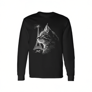 <b>Cat</b> in Paris French <b>Cat</b> Tank <b>Top</b> Long Sleeve Promotional T-Shirt - Product Image 2